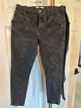 Topshop Jamie Women's High-Waist Slim Jeans - Charcoal Gray 32 W 30 L